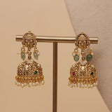 Antique Gold Temple Haram Lariet Necklace set