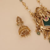 Antique Gold Temple Haram Lariet Necklace set
