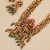 Antique Gold Temple Haram Necklace set