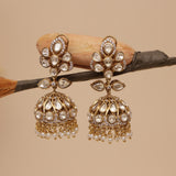 Moissanite Kundan Jhumka Earring