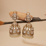 Moissanite Kundan Jhumka Earring