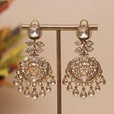 Moissanite Kundan Chandbali Earring