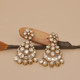 Moissanite Kundan Chandbali Earring