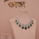 American Diamond Emerald Green Necklase Set