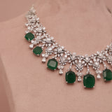 American Diamond Emerald Green Necklase Set