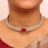 Modern American Diamond Choker Necklase Set