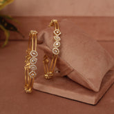 Cubic Zirconia Gold Plated AD Bangle