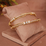 Cubic Zirconia Gold Plated AD Bangle