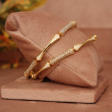 Cubic Zirconia Gold Plated AD Bangle