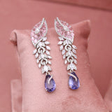 American Diamond Amethyst Purple Pink Necklase Set