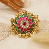 Pachhi Kundan Finger Ring