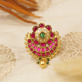 Pachhi Kundan Finger Ring