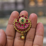 Pachhi Kundan Finger Ring