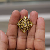 Antique Gold Kundan Finger Ring