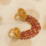Antique Gold Matt Chain 2 Finger Ring