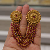 Antique Gold Matt Chain 2 Finger Ring