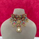 Fusion Pachi Kundan Necklace Set