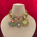 Fusion Pachi Kundan Necklace Set