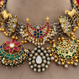 Fusion Pachi Kundan Necklace Set