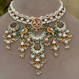 Fusion Pachi Kundan Necklace Set