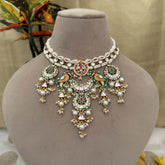 Fusion Pachi Kundan Necklace Set