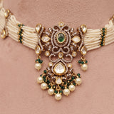 kundan green necklace set
green choker