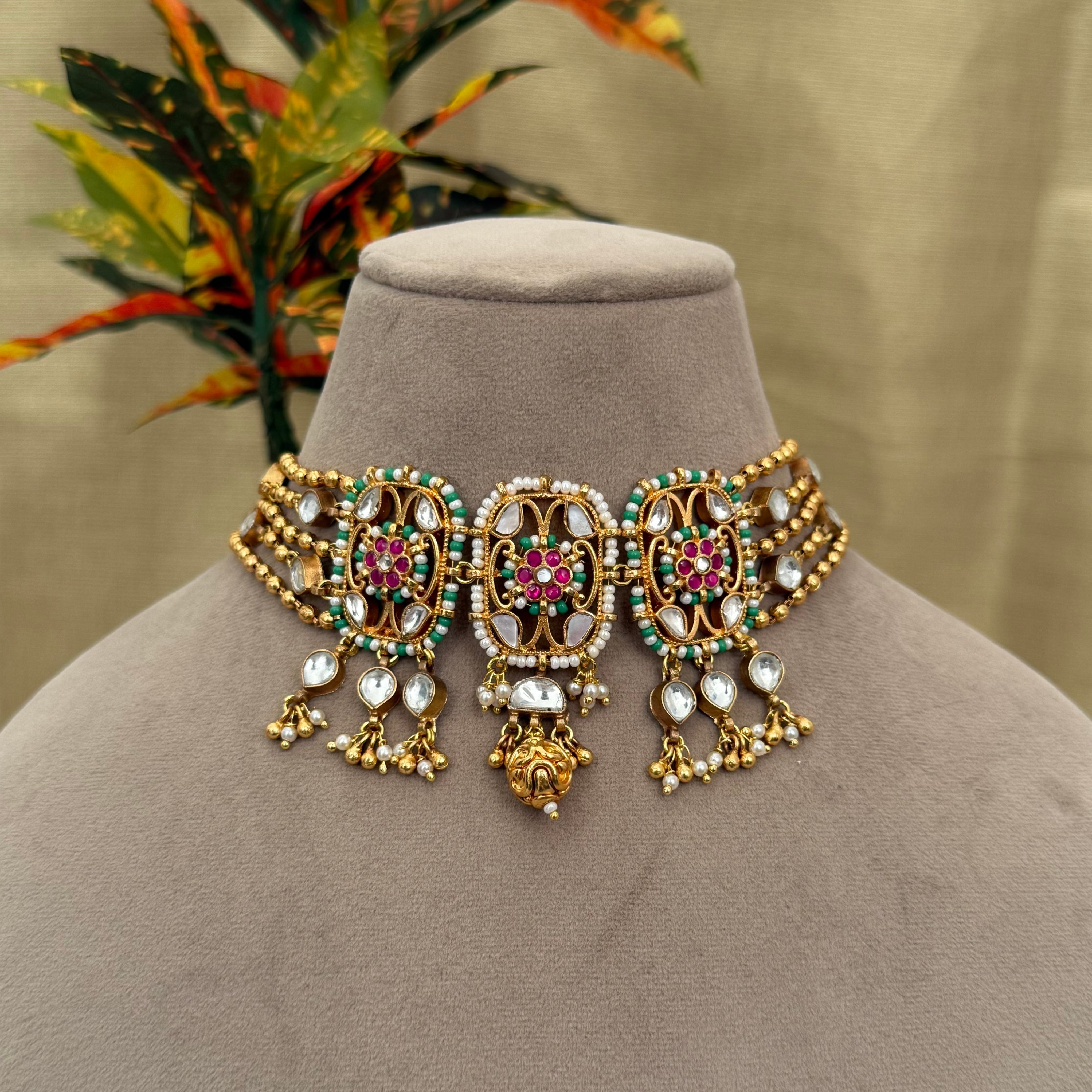 kundan choker necklace set