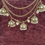 kundan jhumka with kan chain