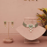 mint green kundan choker necklace set