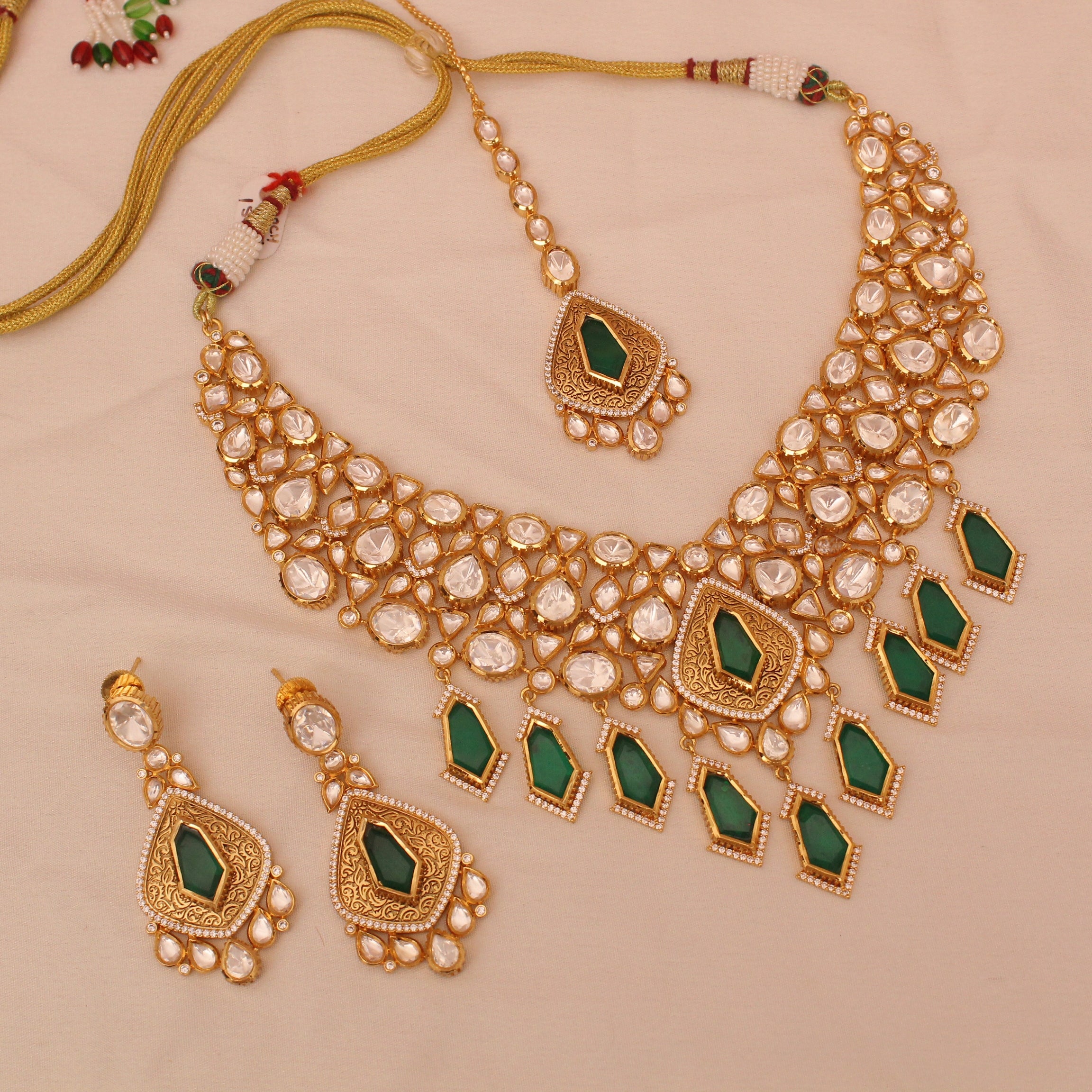 Premium Polki Kundan Necklace Set