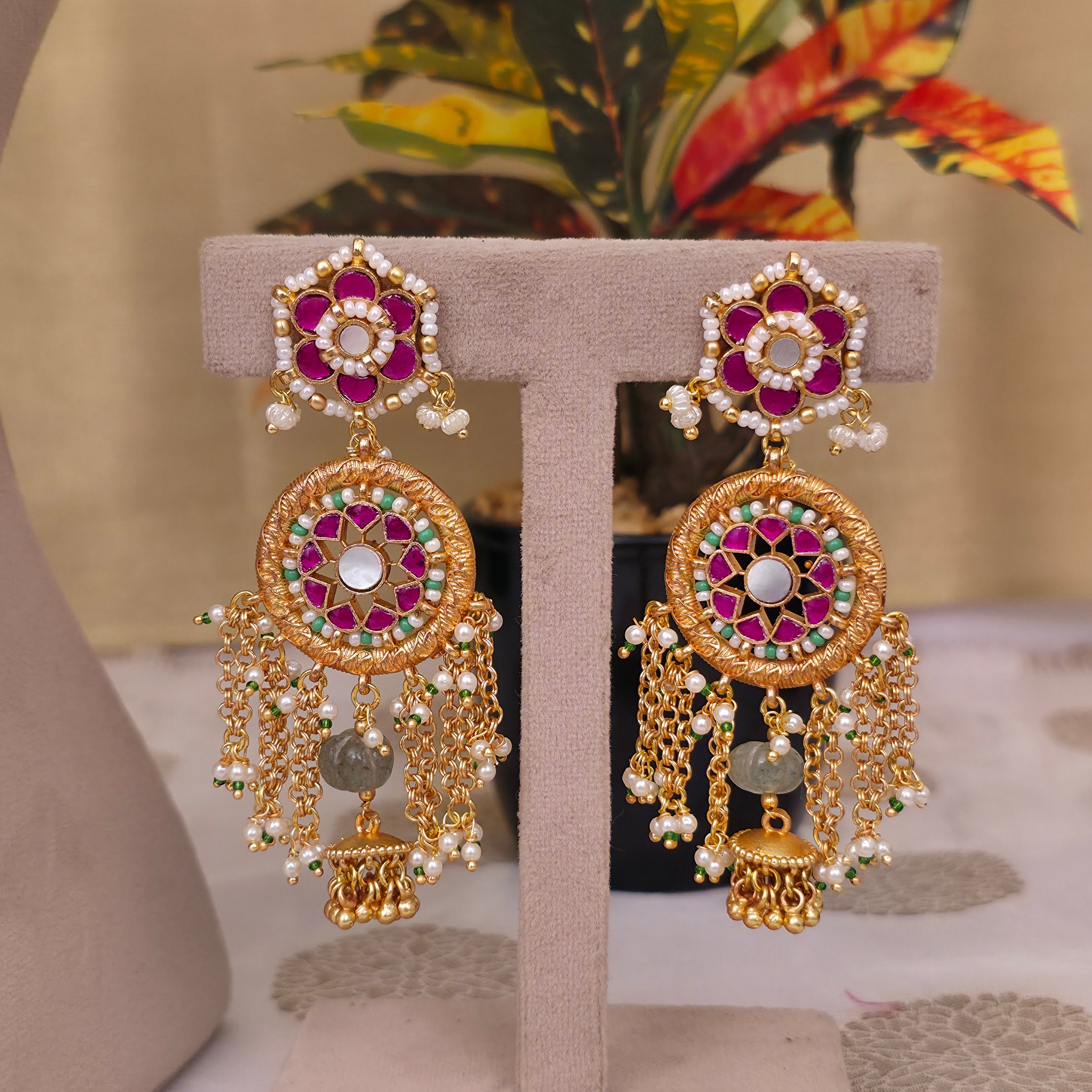 Fusion Pachi Kundan Necklace Set