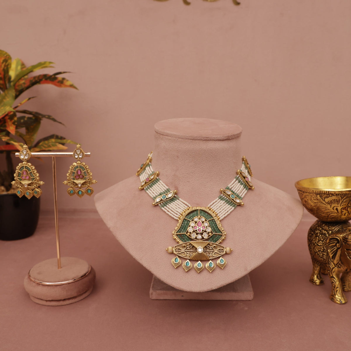 moti heritage necklace set pearl necklace rajstjani marwadi necklace 