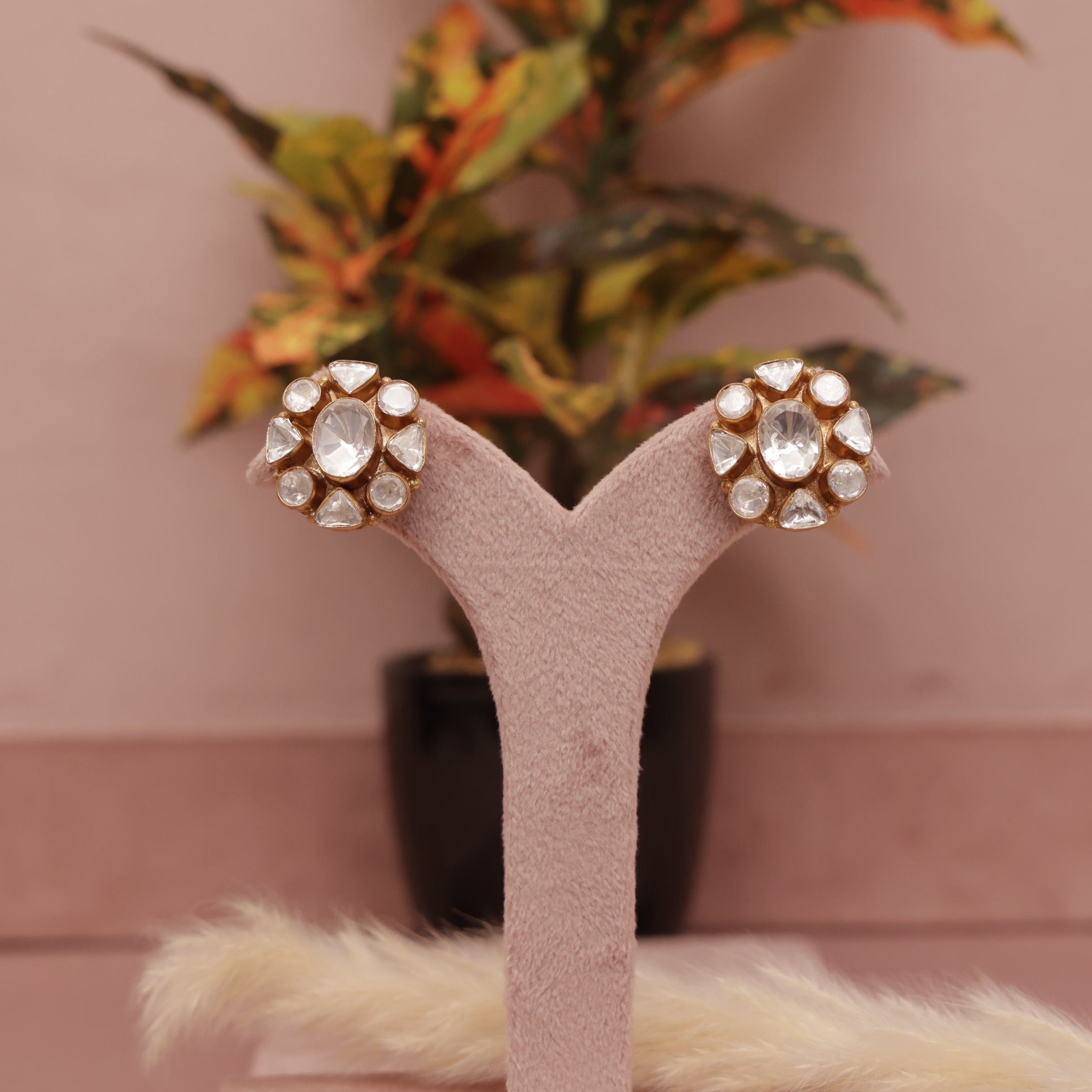 Premium Polki Kundan Studs Earring