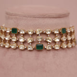 Moissanite Kundan Choker Necklace Set