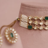 Moissanite Kundan Choker Necklace Set