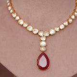 Premium Moissanite Kundan Necklace Set