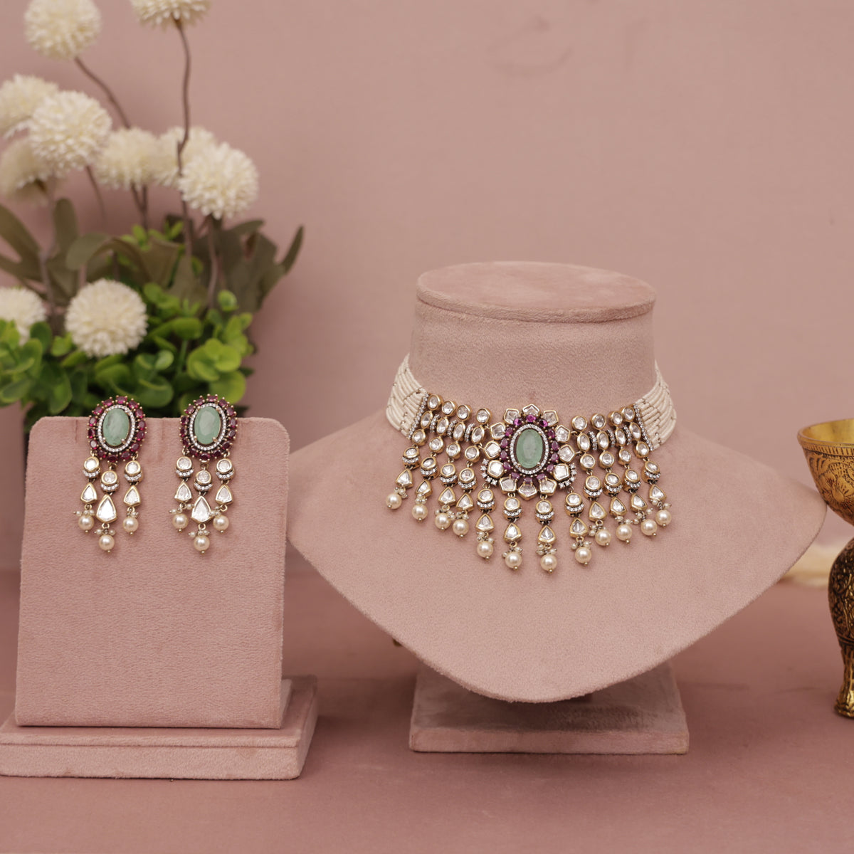 Premium Kundan Choker Necklace Set