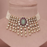 Premium Kundan Choker Necklace Set
