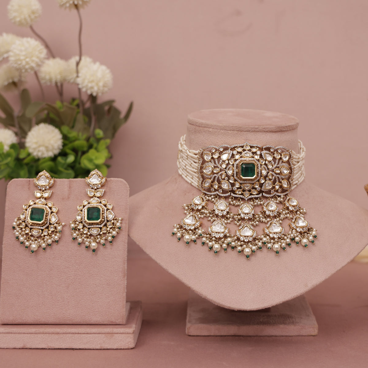 Premium Kundan Choker Necklace Set