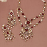 ruby kundan layer  necklace set