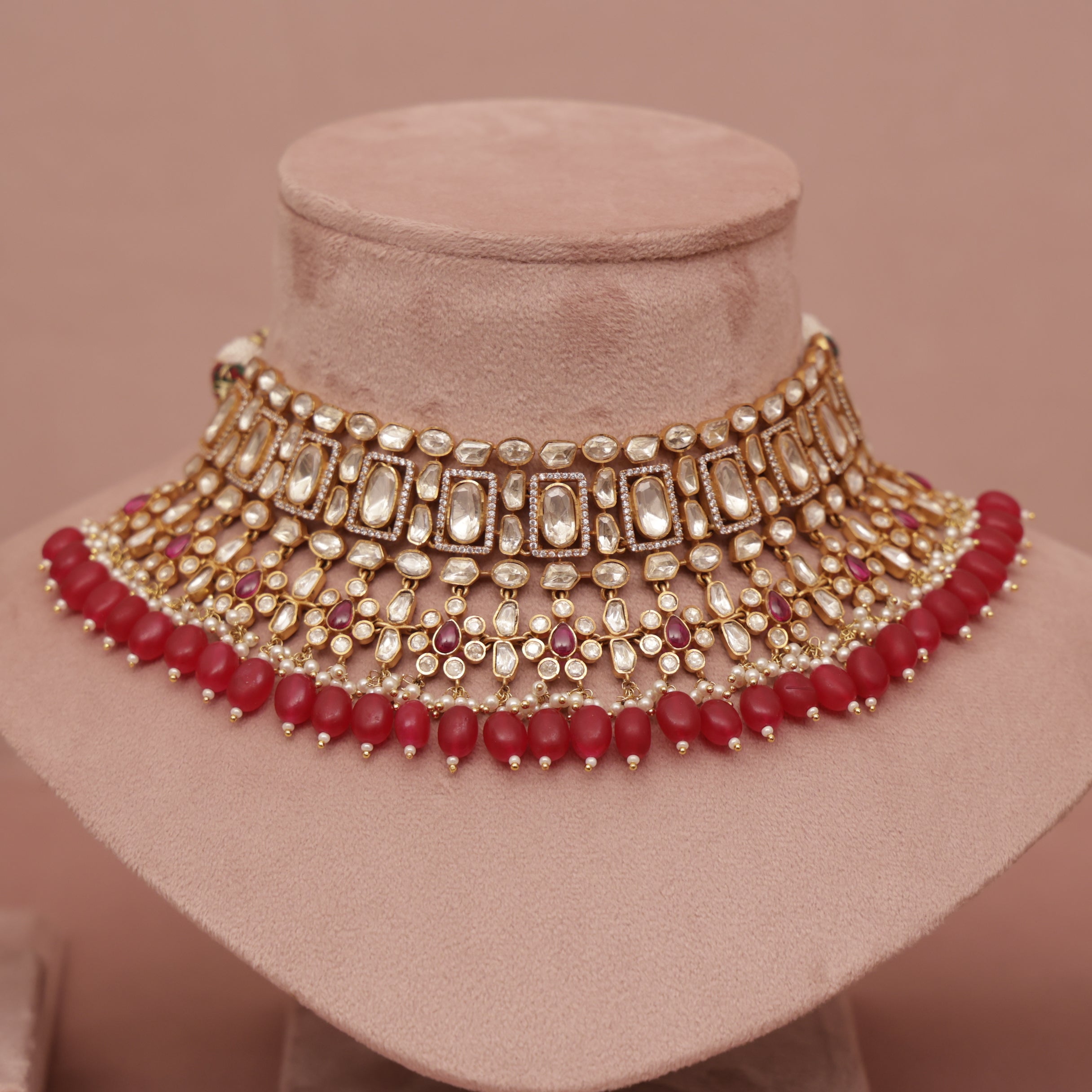 Moissanite Kundan Necklace Set