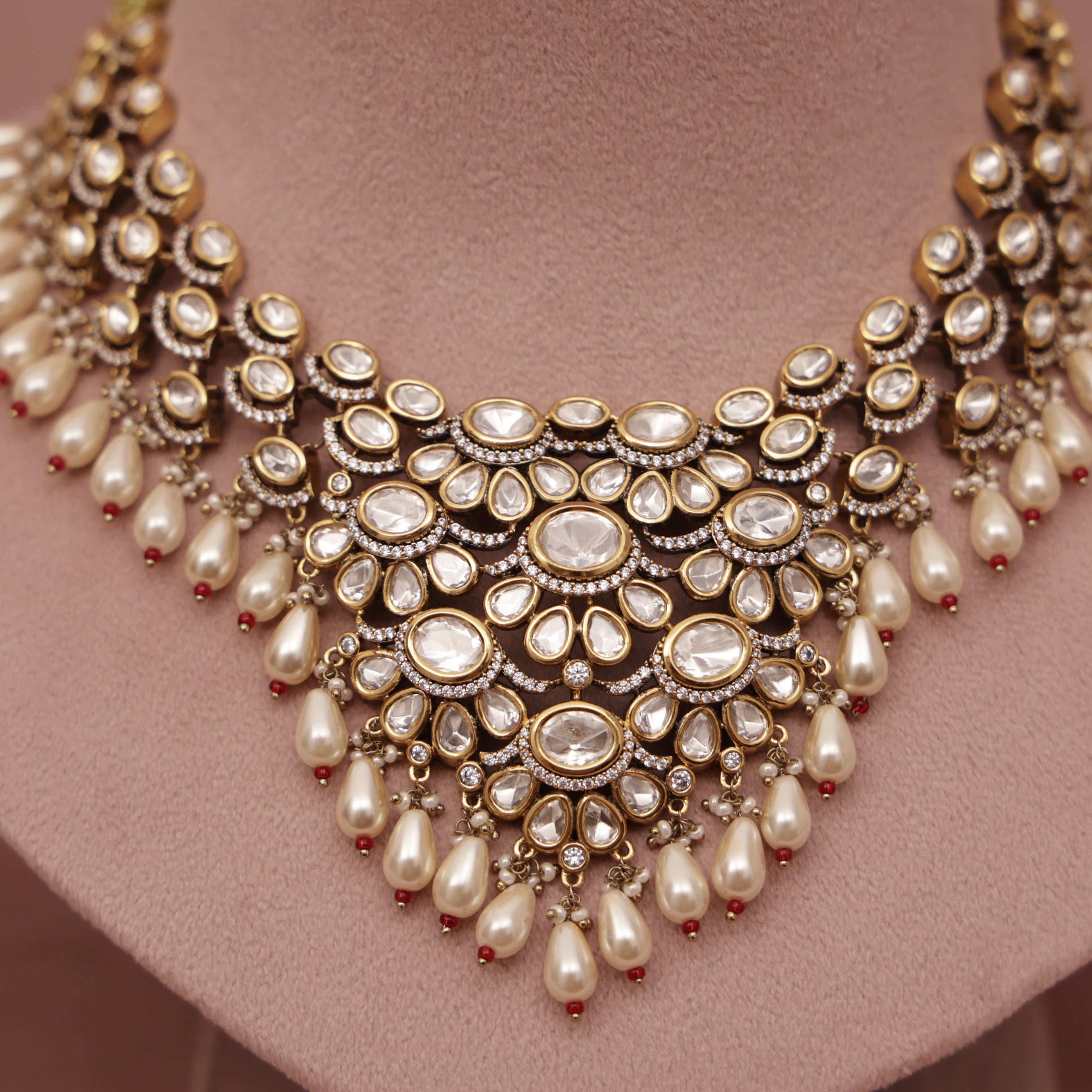 Premium Polki Kundan Necklace Set
