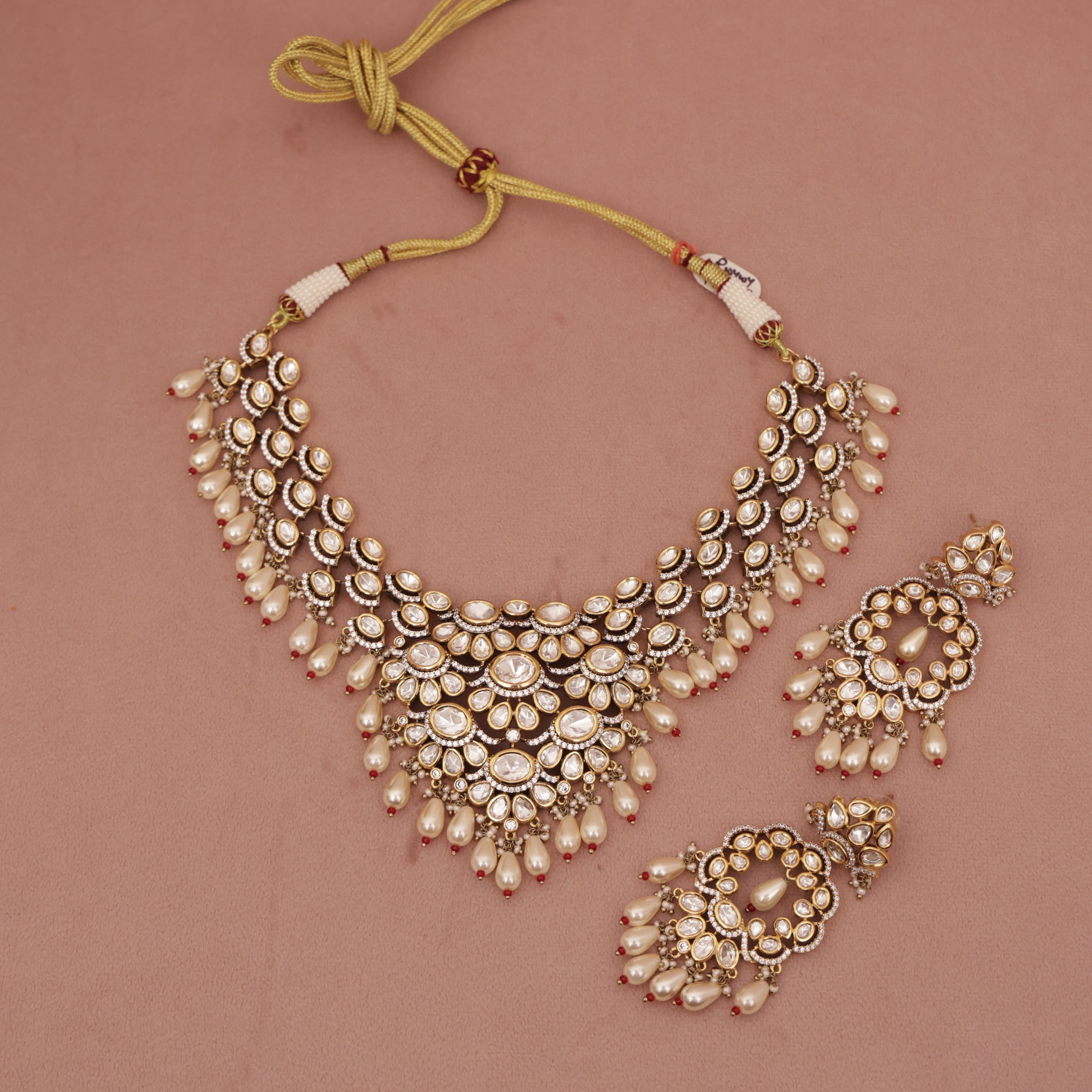 Premium Polki Kundan Necklace Set