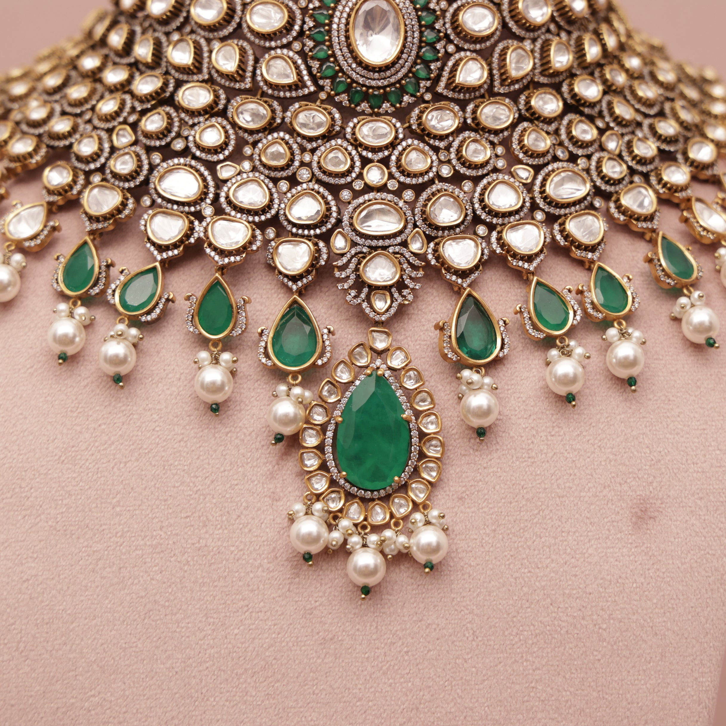 Premium Polki Kundan Necklace Set