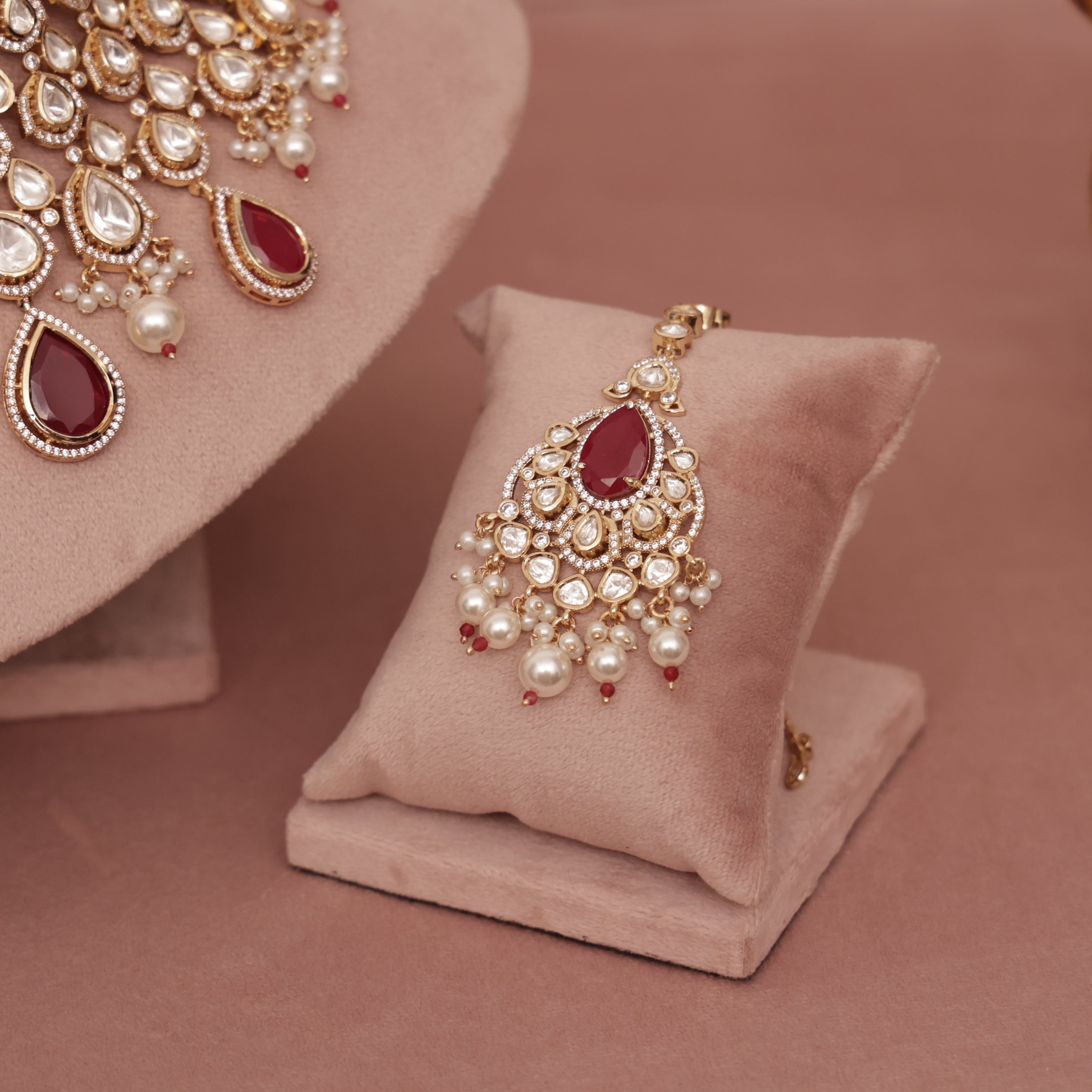 Premium Polki Kundan bridle Necklace Set
