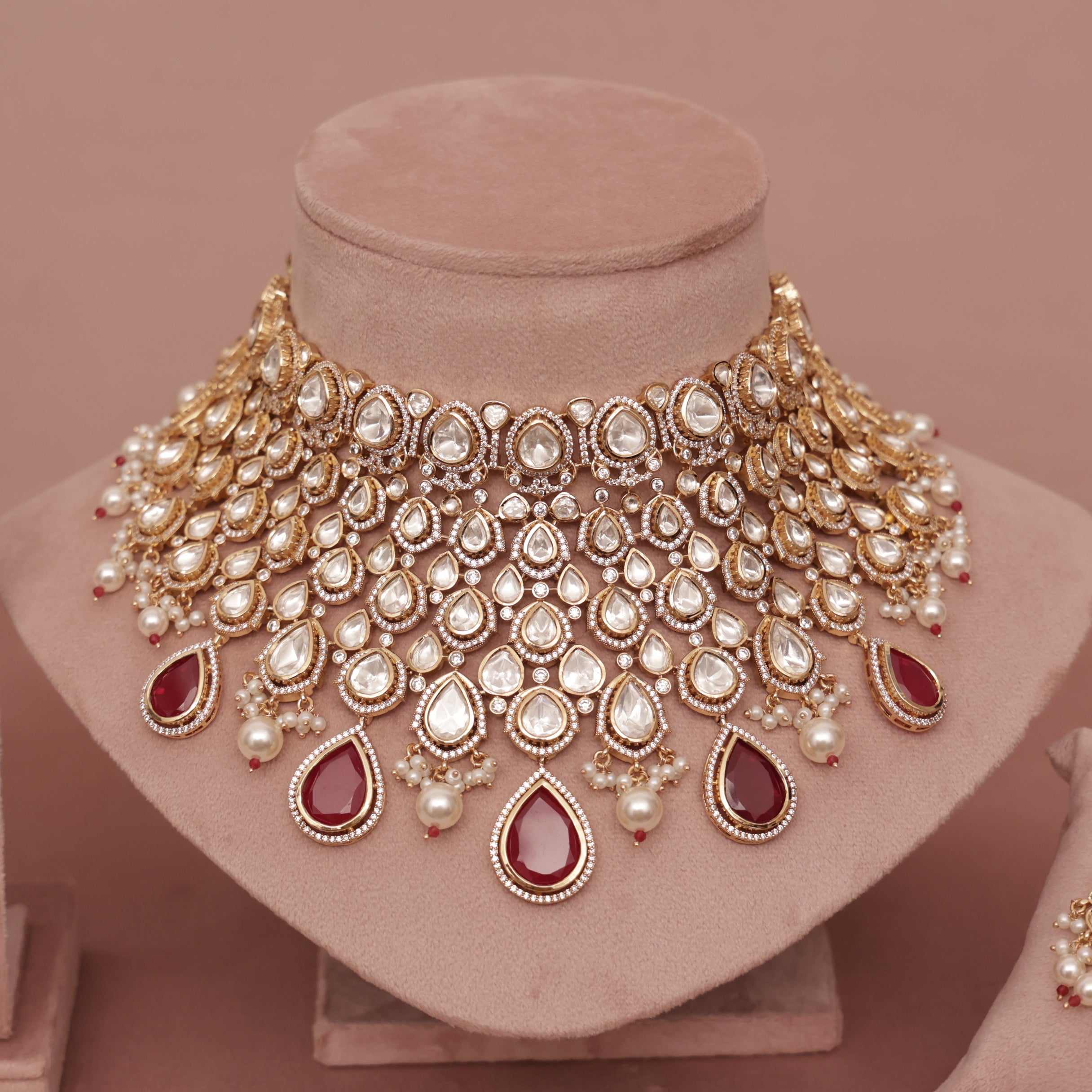 Premium Polki Kundan bridle Necklace Set