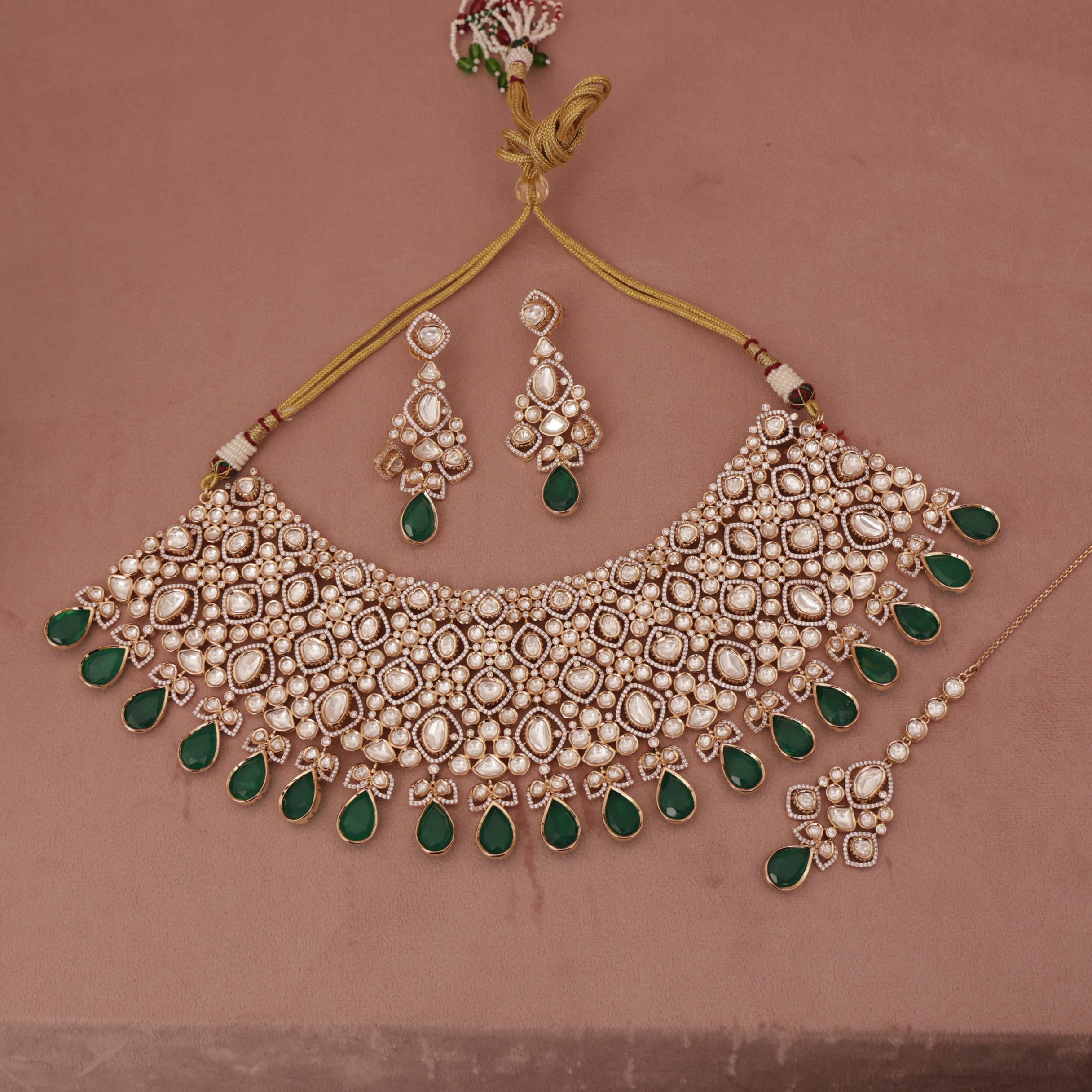 Premium Polki Kundan Necklace Set