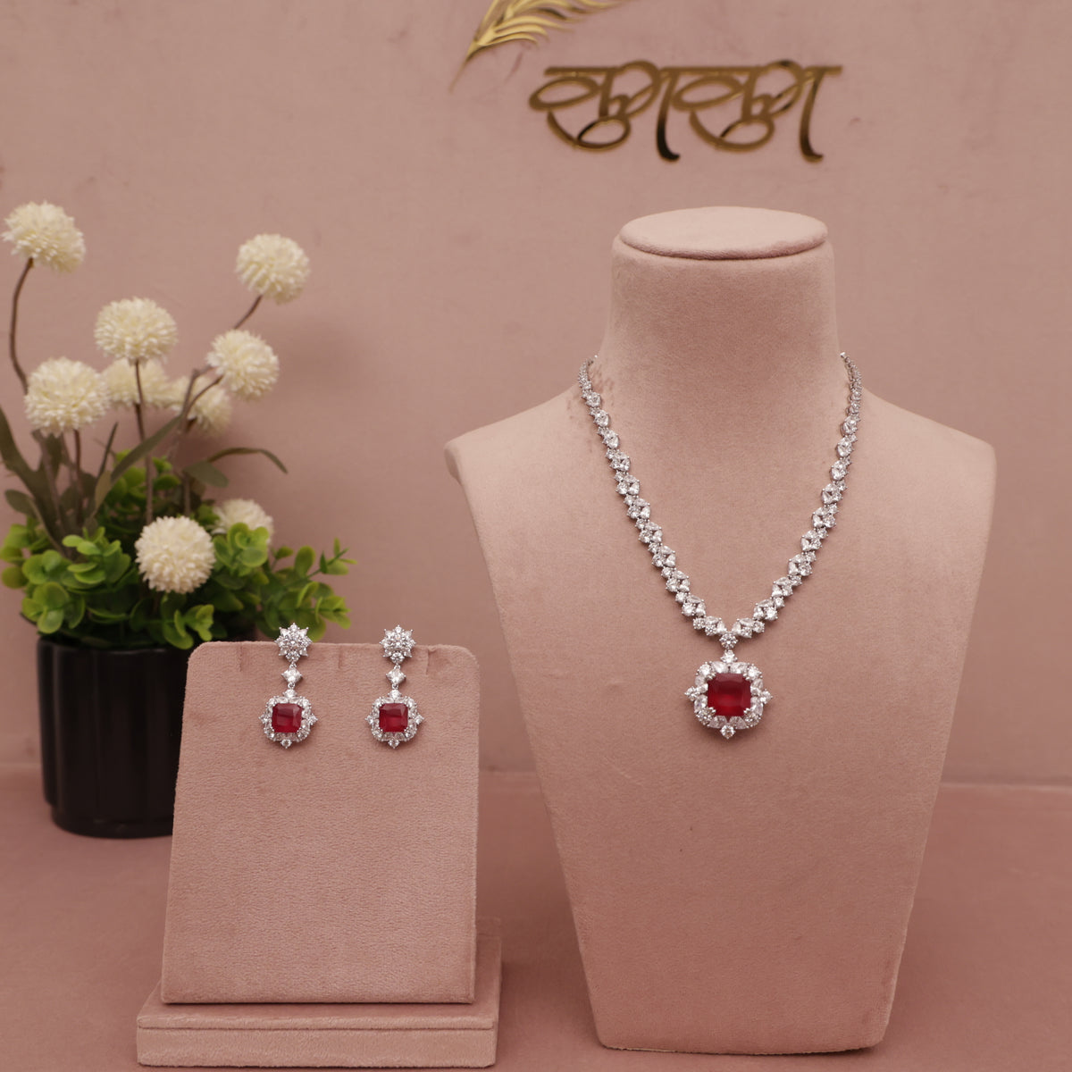 CZ Diamond  Necklace set