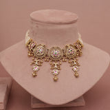 Gold necklace with pink  stone