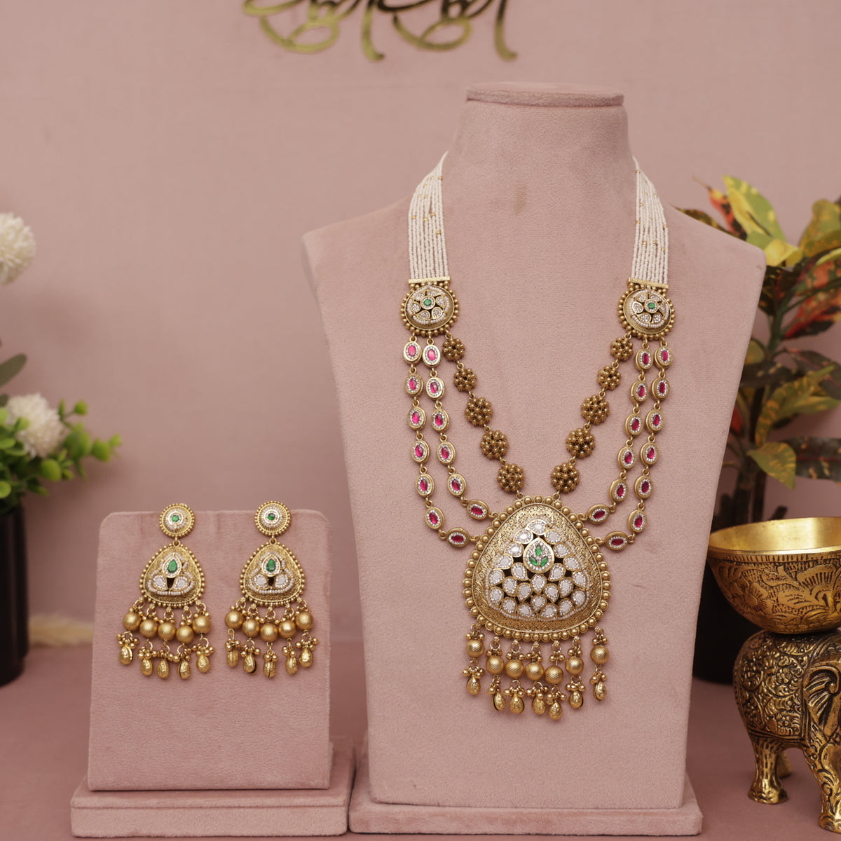 Antique Swarovski Long Necklace Set